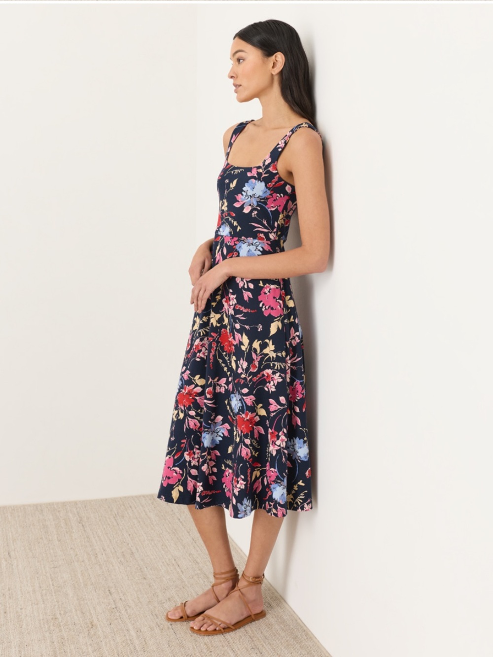 NWT Pact Organic Fit & Flare Square Neck Dress - Picture 4 of 9
